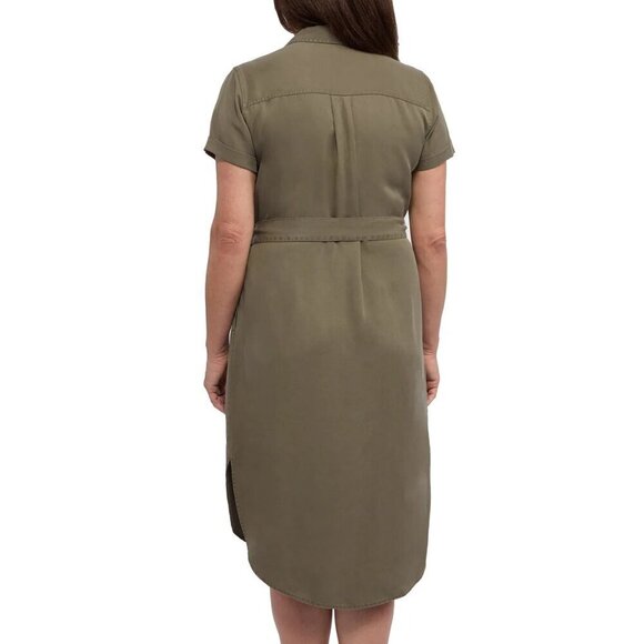 Teddi Rose Women's Tencel Shirt Dress Green, Small - Picture 2 of 4